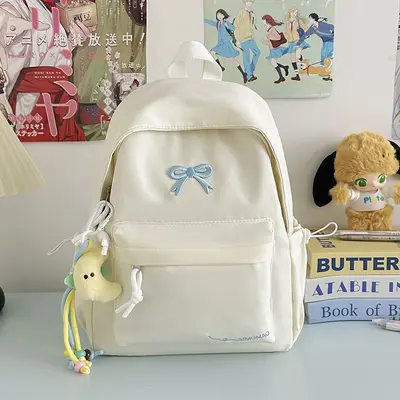 Neuer Cross-Border Schulrucksack Mittelstufe Schülerinnen Hochwertig Schmetterling Schleife Doppelschultergurt Großes Fassungsvermögen Leicht Laptop-Rucksack Reise - 13