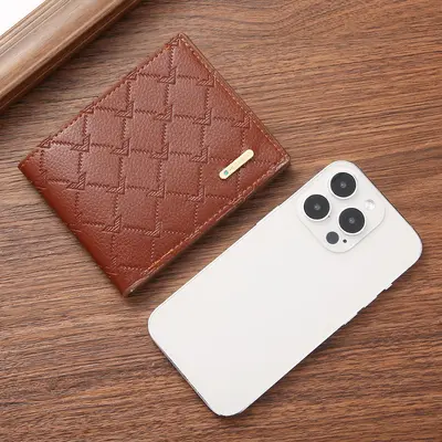 PU erkek cüzdan, kısa model, bozuk para bölmeli kartlık - 5