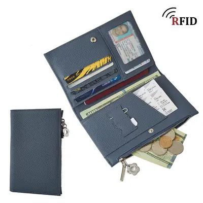 Genuine leather passport holder and wallet, multifunctional - 9