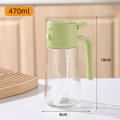 Glass Oil Bottle with Spray Function for Kitchen, 2-in-1 Dispenser - 8