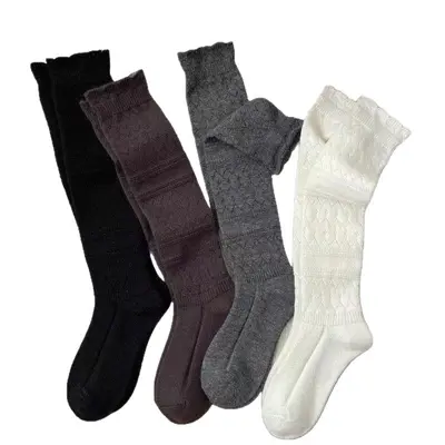 Women's Thick Wool Knee-High Socks for Winter - 6