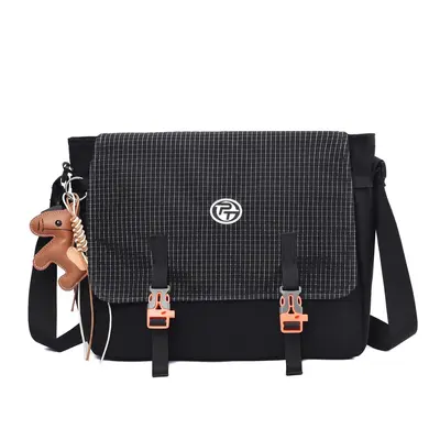 Women's Plaid Patchwork Messenger Bag, Single Shoulder, 2026 Summer Style - 9