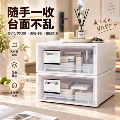 家用抽屉药箱药品收纳盒家庭药物分类收纳箱桌面防尘医药整理盒 - 3