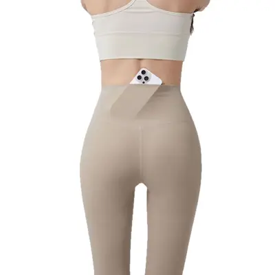 Çıplak Hisli Yoga Taytı, Yüksek Bel, Dikişsiz, Yaz Incelti