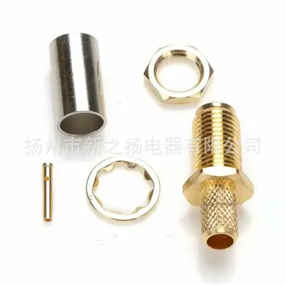 SMA-KY-3 Connector, External Thread, 50 Ohm, for RG58, Gold-Plated Copper - 7