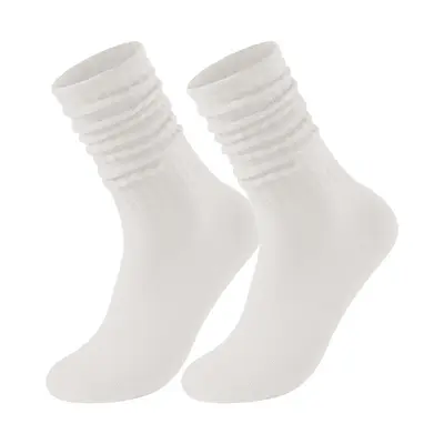 Unisex Thick-Knit Cotton Mid-Length Socks, Solid Color, 2 Pairs - 8
