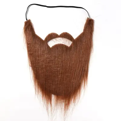 Halloween and Christmas Party Beard, Long-Haired White and Black Costume Beard - 8