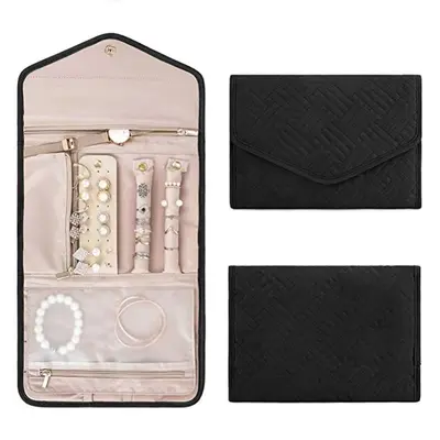 Schmuckkasten, tragbarer Reise-Schmuckkasten, Schmuckbox, faltbare Tasche, multifunktionale Halskette, Ohrringe, Schmucktasche - 11