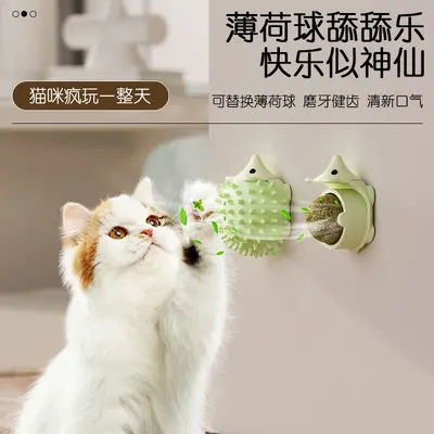 Üretici toptan yeni kedi oyuncağı tırmalama oyuncağı kirpi nane topu yalama kedi kendi kendine zevk ve can sıkıntısı giderici oyuncak
