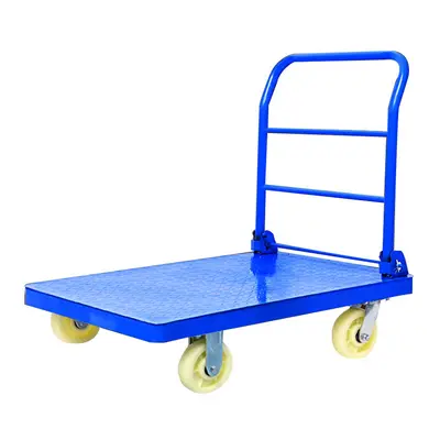 Foldable Steel Plate Supermarket Trolley, Four-Wheel, Thickened
