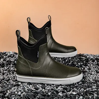 Herren-Regenstiefel braun, wasserdicht, verschleißfest, flach - 9