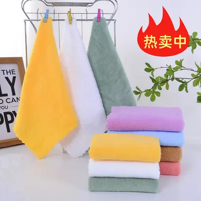 Warp-edge jacquard knitted coral velvet small square towel 30x30 cm children's towel absorbent soft fabric baby face towel