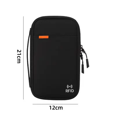 Taslon RFID kartlı pasaport ve belge çantası - 11