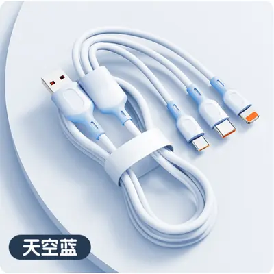 120W hızlı şarj kablosu 3-in-1, Apple/Android/Type-C