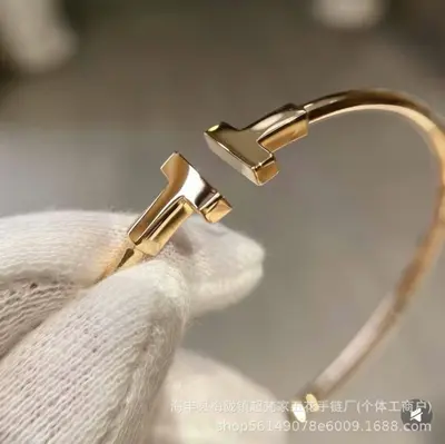 Tiga T1 Double T Bracelet 18K Rose Gold Diamond - 8