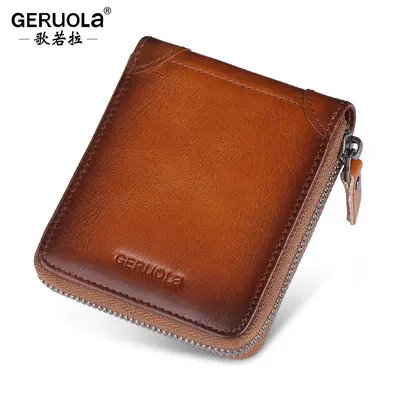 Genuine Leather Zip Wallet for Men with Coin Pocket and Card Holder - 6