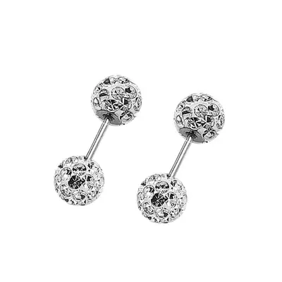S999 Sterling Silver Sparkling Diamond Shattered Bead Earrings for Women, Niche High-end Screw Ear Bone Studs Sparkling Ear Jewelry