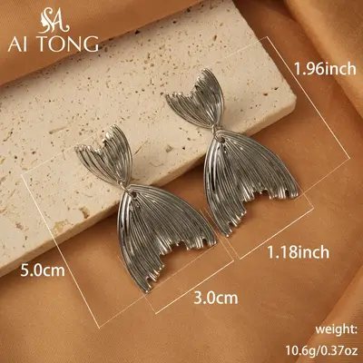 Metal Foldable Fan-Shaped Geometric Retro Earrings - 11