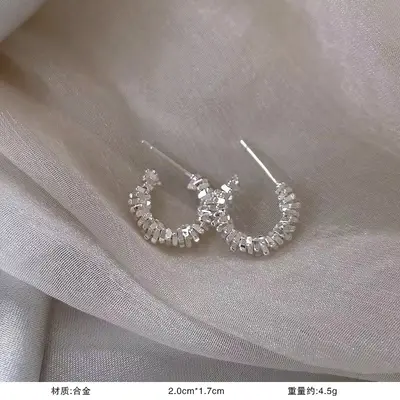 抖音同款韩版珍珠花朵耳钉女轻奢高级感小众百搭耳环优雅爆款耳饰 - 13