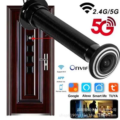 5G Dual-Band Tuya Katzenauge Durchmesser 15,8mm Nachtsicht beleuchtete Weitwinkel-Katzenauge-Kamera 16mm Tuya Smart