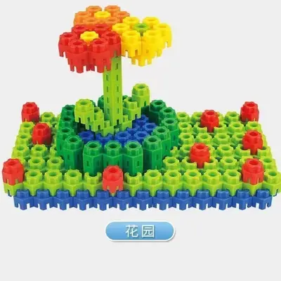 Hexagonal Snap-Together Building Blocks, DIY Plastic Early Education Toy - 5