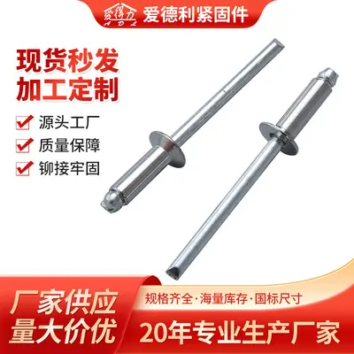 Stainless Steel Open-End Countersunk Blind Rivets, Pull Rivets, Various Sizes