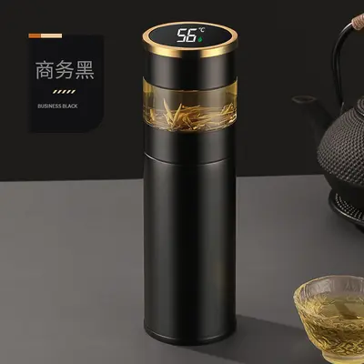 保温杯礼盒装茶水分离智能316不锈钢商务车载泡茶礼品刻字批发杯 - 7