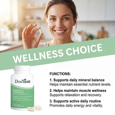 DOCTEAT Magnesium Energy Support Capsules, Easy to Absorb - 4