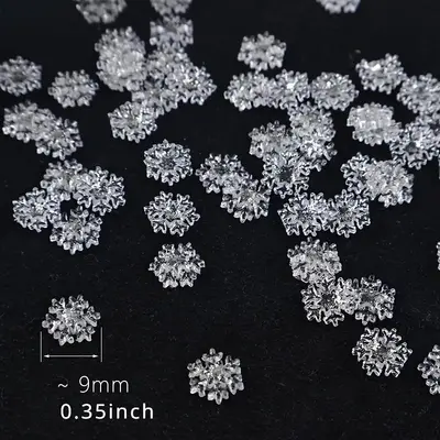 Transparent Snowflake Nail Decoration 8mm Resin