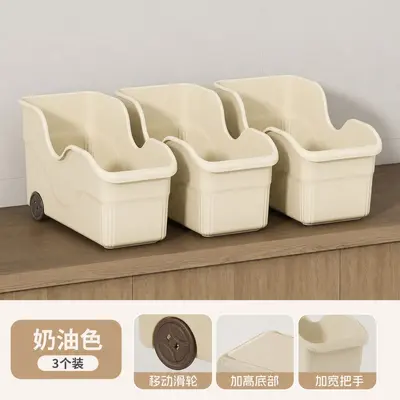 Multi-functional kitchen storage box household pot lid rack storage shelf cabinet spice various storage rack plastic storage basket - 12
