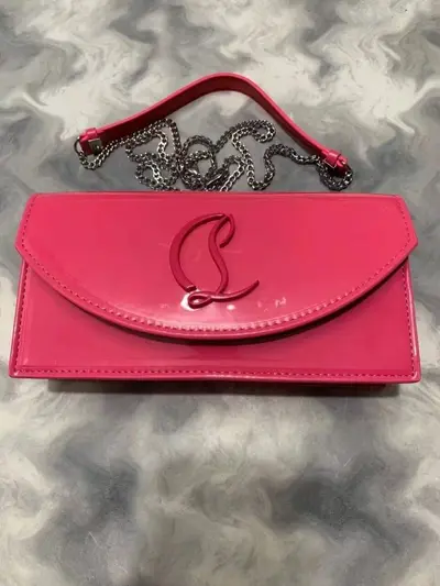 Genuine Leather Underarm Shoulder Bag with Small Square Chain - 2