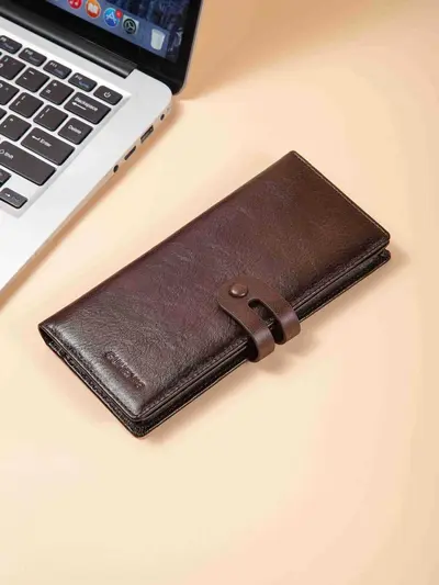 Men's Long Bifold Wallet with Multiple Card Slots, Light Luxury Business Style - 8