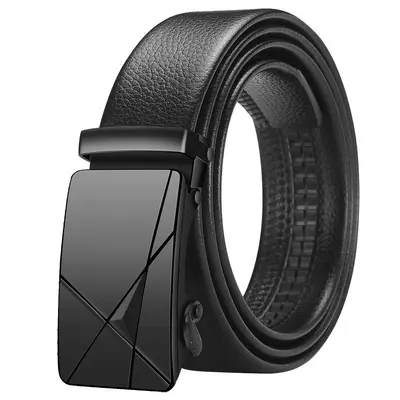 Leather men's belt, automatic buckle, business/casual - 12
