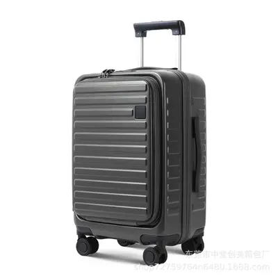 Export New High-End Front-Opening Luggage 20-inch PC Trolley Case Large Capacity Carry-On Suitcase Silent Wheel Travel Luggage - 8