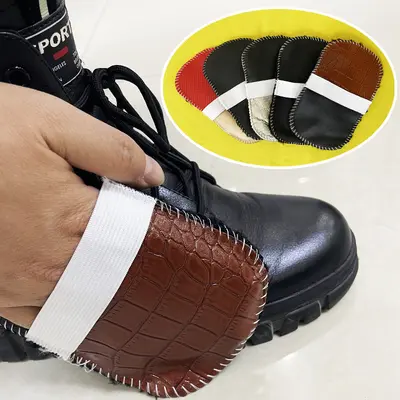 Shoe Polishing Gloves, Suede-Look, Soft Bristle