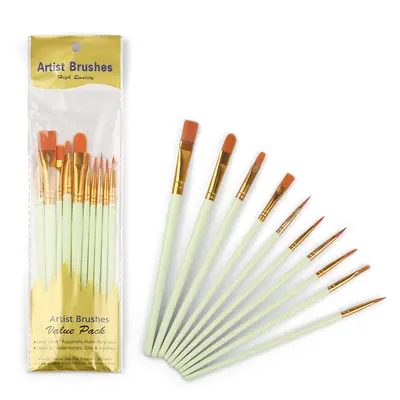 Paint brush set, 10-piece, nylon, oil and acrylic - 9