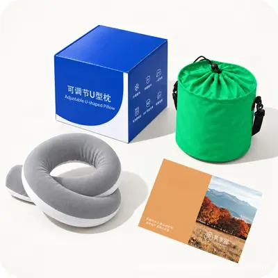360 adjustable U-shaped travel pillow, neck support, multi-purpose, flexible - 10
