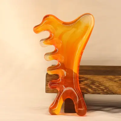 Premium-Harz Gua-Sha-Schönheitsbrett, multifunktionale Kopftherapie, Gesichtsakupressur, Meridian-Massagekamm für Kopf und Körper, 4-in-1-Lösung. - 11