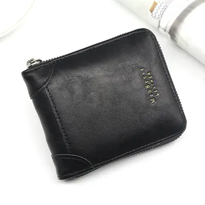 Men's Short Wallet Large Capacity Multi-Card Retro Zipper - 6