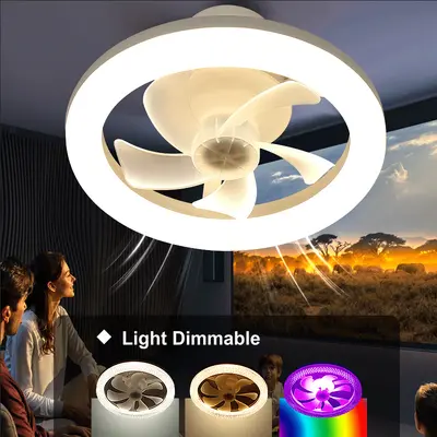 RGB-Deckenventilator mit Leuchte, Fernbedienung, LED, schlichtes Design