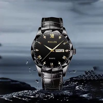 Swiss men's watch, quartz, ultra-thin, calendar, waterproof - 4