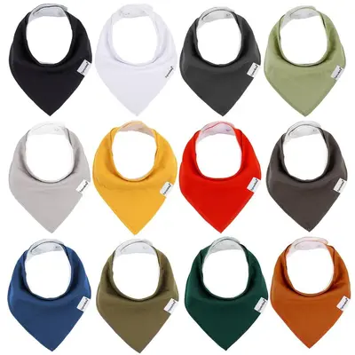 Baby drool towel, double-layer triangle with snap buttons