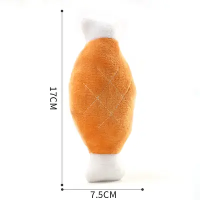 Peluş sesli köpek oyuncağı seti, tavuk budu, donut ve kemik şekilli - 7