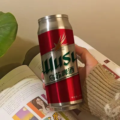 316 Paslanmaz Çelik Vakumlu Kola Şişesi Termos, Pipetli, 330 ml - 8