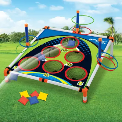 2-in-1 Bohnensäckchen-Ringwurfspiel für Kinder