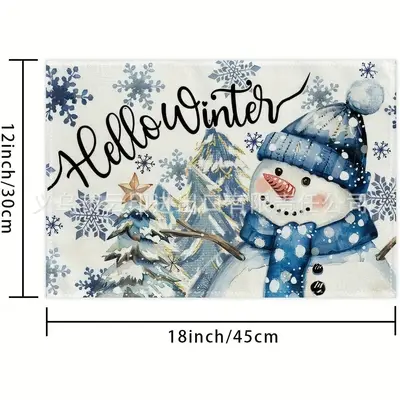 Christmas Digital Print Four-Piece Table Set with Runner and Coasters - 9