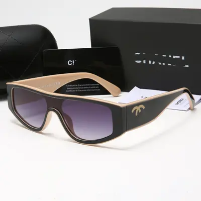 Xiaoxiang Jia CH6057 Sunglasses, Black, White Panda Design, Narrow Frame - 7