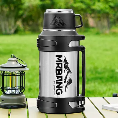 316 Stainless Steel Vacuum Flask, Large Capacity Travel Bottle - 8