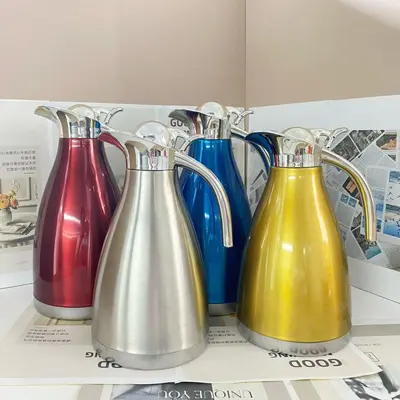 304 Paslanmaz Çelik Vakumlu Termos Kahve Sürahisi, 3 Litre Kapasiteli - 7