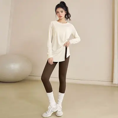 2026 Yoga-Set Damen Premium Pilates Fitness Langarm - 12